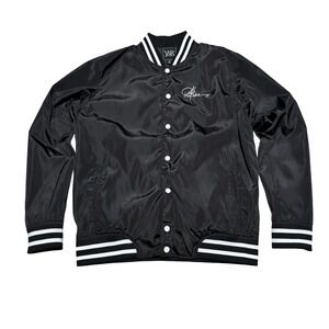 Young & Reckless LA Men's Snap Up Bomber Jacket Black Size Medium 22 x 28